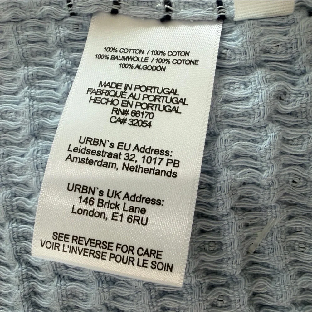 Anthropologie Light Blue Waffle Weave Dishtowel
